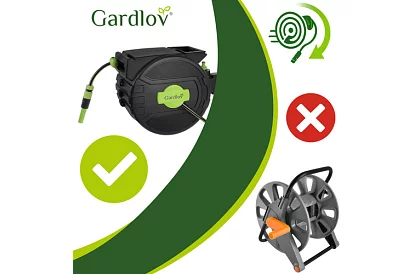 Fali falra a tömlő – automatikus dobó 20 m tömlővel