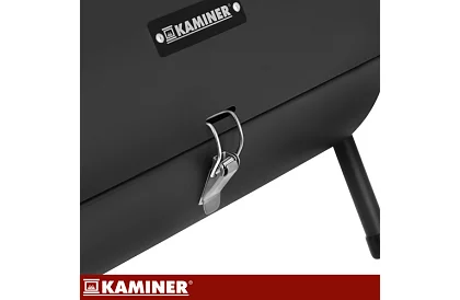 Kempinggrill faszenes fával – 2 rács, hőmérő