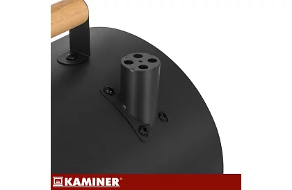 Kempinggrill faszenes fával – 2 rács, hőmérő