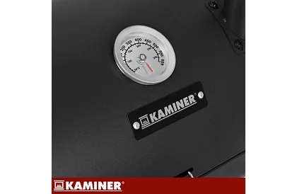 Kempinggrill faszenes fával – 2 rács, hőmérő