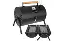Kempinggrill faszenes fával – 2 rács, hőmérő