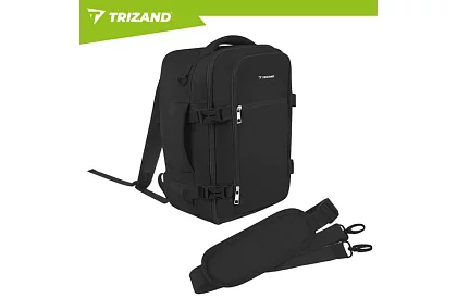 Utazási hátizsák 2 az 1-ben – kézipoggyász repülőgépre 40 × 20 × 25 cm – fekete