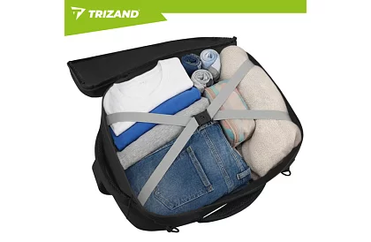 Utazási hátizsák 2 az 1-ben – kézipoggyász repülőgépre 40 × 20 × 25 cm – fekete