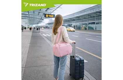 Utazási hátizsák 2 az 1-ben – kézipoggyász repülőgépre 40 × 20 × 25 cm – rózsaszín