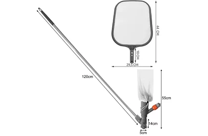 Medencetisztító készlet 2 az 1-ben – porszívó + háló