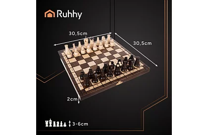 Fából készült sakk készlet – elegáns klasszikus bőröndben