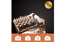 Fából készült sakk készlet – elegáns klasszikus bőröndben