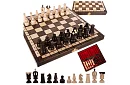 Fából készült sakk készlet – elegáns klasszikus bőröndben