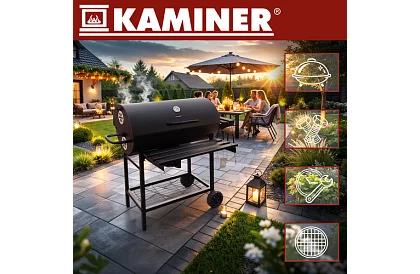 Kerti faszenes grill 108x67x96cm + tartozékok