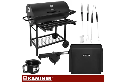 Kerti faszenes grill 108x67x96cm + tartozékok