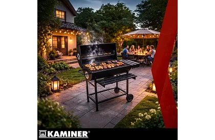 Kerti faszenes grill 108x67x96cm + tartozékok