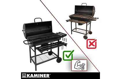 Kerti faszenes grill 108x67x96cm + tartozékok