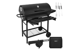 Kerti faszenes grill 108x67x96cm + tartozékok