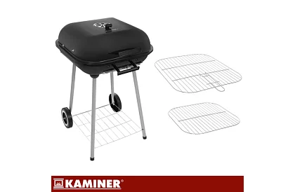 Kerti faszenes grill 53 x 77 x 46cm – hordozható kerekeken