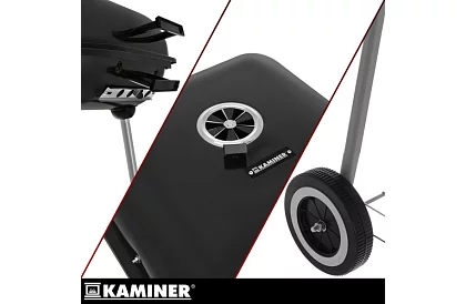 Kerti faszenes grill 53 x 77 x 46cm – hordozható kerekeken