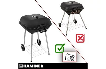 Kerti faszenes grill 53 x 77 x 46cm – hordozható kerekeken