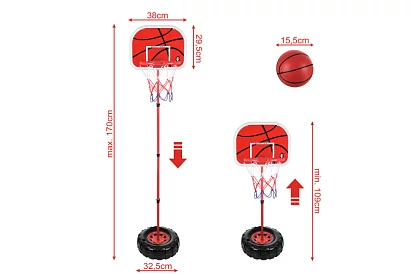 Gyerekeknek állítható kosárlabdapalánk gyűrűvel + labda