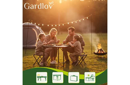 Összecsukható kempingasztal 120 × 60 cm + 4 szék