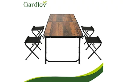 Összecsukható kempingasztal 120 × 60 cm + 4 szék