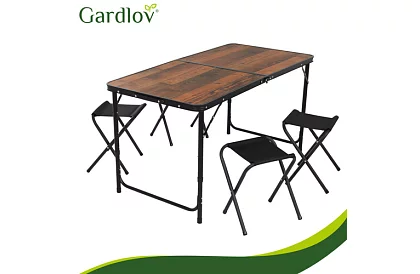 Összecsukható kempingasztal 120 × 60 cm + 4 szék