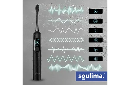 Szonikus elektromos fogkefe X800 - fekete – 90 000 ford./perc + 6 fejet