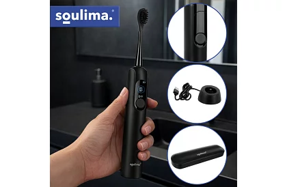 Szonikus elektromos fogkefe X800 - fekete – 90 000 ford./perc + 6 fejet