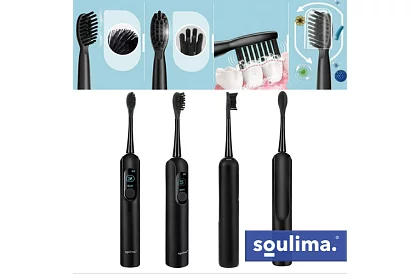 Szonikus elektromos fogkefe X800 - fekete – 90 000 ford./perc + 6 fejet