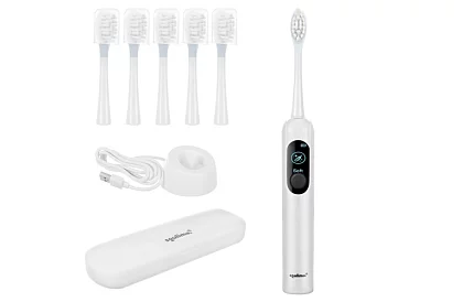 Sonikus elektromos fogkefe X800 – fehér – 90 000 ford./perc + 6 fejet