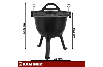 Lemez öntöttvas zománcozott fazék 10 literes