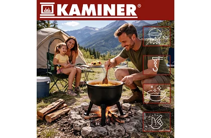 Lemez öntöttvas zománcozott fazék 10 literes