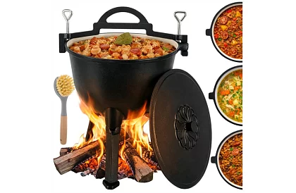 Lemez öntöttvas zománcozott fazék 10 literes