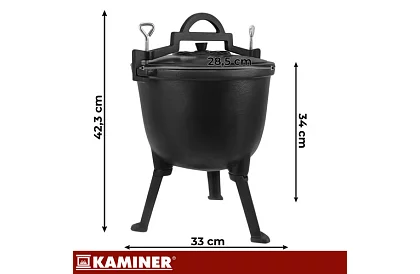 Lemez öntöttvas zománcozott edény 8 liter