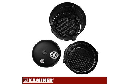 Kerti grill füstölővel faszenes - 2 rács, 8 horog