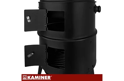 Kerti grill füstölővel faszenes - 2 rács, 8 horog