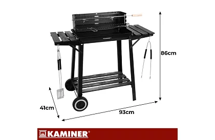 Kerti faszenes grill felső rácsos forgatásra