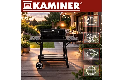 Kerti faszenes grill felső rácsos forgatásra