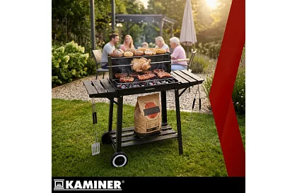 Kerti faszenes grill felső rácsos forgatásra