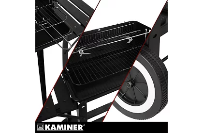 Kerti faszenes grill felső rácsos forgatásra