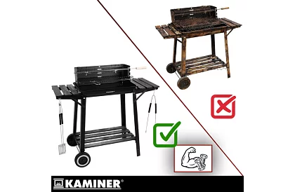 Kerti faszenes grill felső rácsos forgatásra