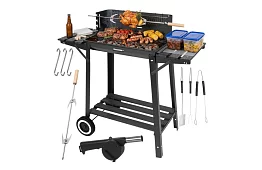 Kerti faszenes grill felső rácsos forgatásra