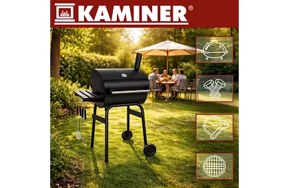 Kerti grill hőmérővel faszénhez + tartozékok