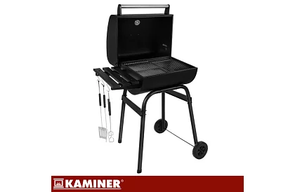 Kerti grill hőmérővel faszénhez + tartozékok