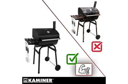 Kerti grill hőmérővel faszénhez + tartozékok