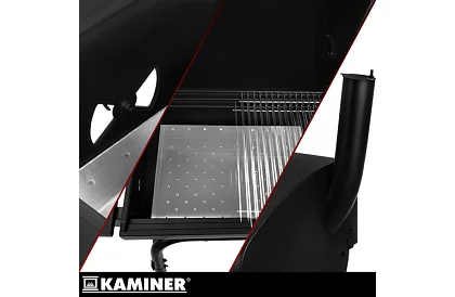 Kerti grill hőmérővel faszénhez + tartozékok