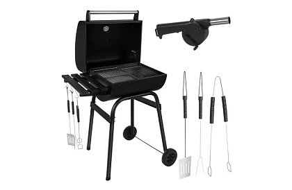 Kerti grill hőmérővel faszénhez + tartozékok