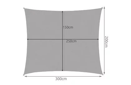Napernyugtató napernyő 3 × 2 m – Szürke