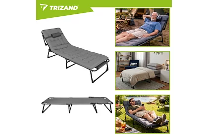 Összecsukható kerti napozó 192 × 68 × 28 cm – Szürke