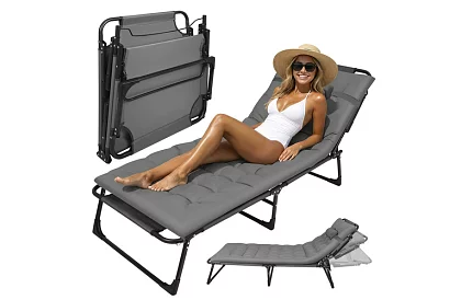 Összecsukható kerti napozó 192 × 68 × 28 cm – Szürke