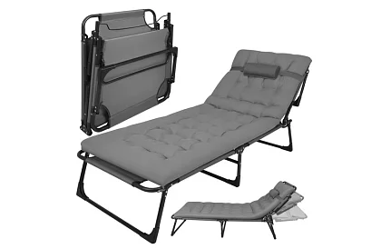 Összecsukható kerti napozó 192 × 68 × 28 cm – Szürke