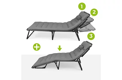 Összecsukható kerti napozó 192 × 68 × 28 cm – Szürke